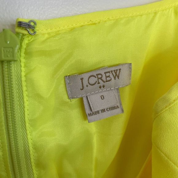 J. Crew Mini Dress Neon Yellow Size 0 - Picture 3 of 5